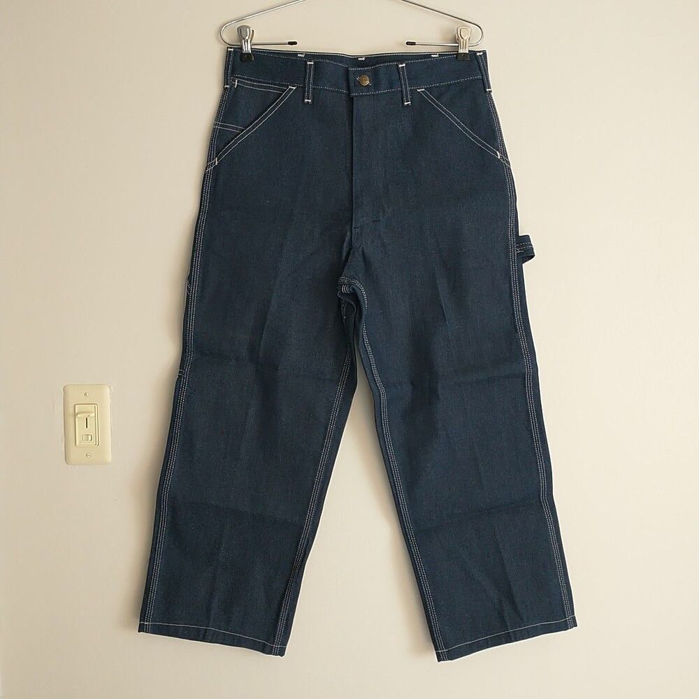 Vtg 60s Sears Carpenter Jeans Pants Mens 31x25" Actual Blue Denim Workwear USA